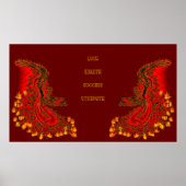 China Drachenrot und Golddesign Poster (Vorne)
