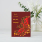 China Drachenrot und Golddesign Postkarte (Stehend Vorderseite)