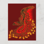 China Drachenrot und Golddesign Postkarte (Vorderseite)