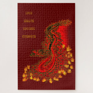 China Drachenrot und Golddesign Puzzle