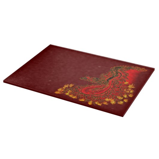 China Drachenrot und Golddesign Schneidebrett (Ecke)