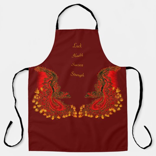 China Drachenrot und Golddesign Schürze (Vorderseite)