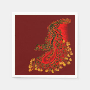 China Drachenrot und Golddesign Serviette