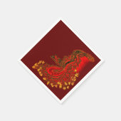 China Drachenrot und Golddesign Serviette (Ecke)