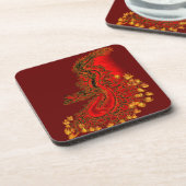 China Drachenrot und Golddesign Untersetzer (Linke Seite)