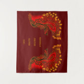 China Drachenrot und Golddesign Wandteppich (Vorderseite)