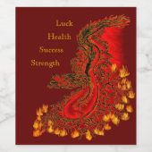 China Drachenrot und Golddesign Weinetikett (Einzelnes Label)