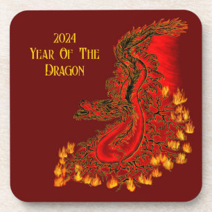 China Dragon , 2024 Jahr des Drachen Getränkeuntersetzer
