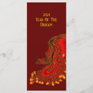 China Dragon , 2024 Jahr des Drachen Menükarte