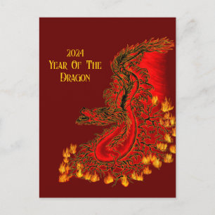 China Dragon , 2024 Jahr des Drachen Postkarte