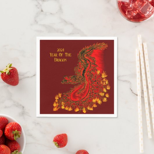 China Dragon , 2024 Jahr des Drachen Serviette (Beispiel)
