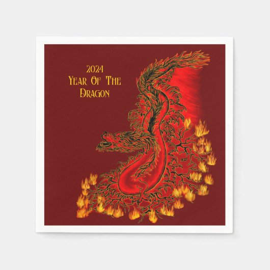 China Dragon , 2024 Jahr des Drachen Serviette (Vorderseite)