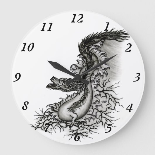 China Dragon Große Wanduhr (Vorderseite)