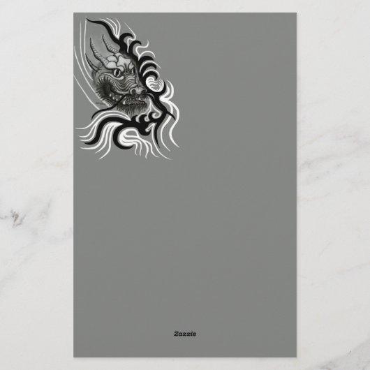 China Dragon im Tattoostil Briefpapier (Rückseite)