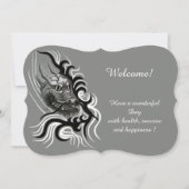 China Dragon im Tattoostil Einladung (Vorderseite)