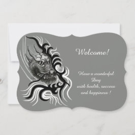 China Dragon im Tattoostil Einladung