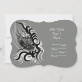 China Dragon im Tattoostil Einladung (Rückseite)