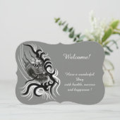 China Dragon im Tattoostil Einladung (Stehend Vorderseite)