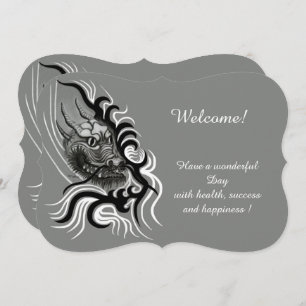 China Dragon im Tattoostil Einladung