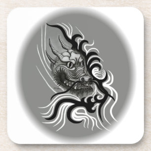 China Dragon im Tattoostil Getränkeuntersetzer