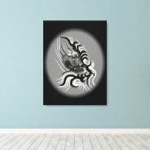 China Dragon im Tattoostil Leinwanddruck (Insitu (Holzboden))