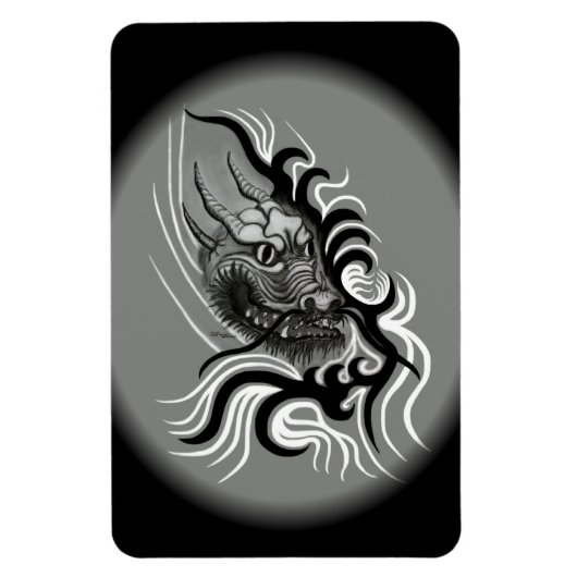 China Dragon im Tattoostil Magnet (Vertikal)