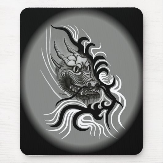 China Dragon im Tattoostil Mousepad (Vorne)