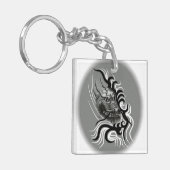 China Dragon im Tattoostil Schlüsselanhänger (Vorderseite links)