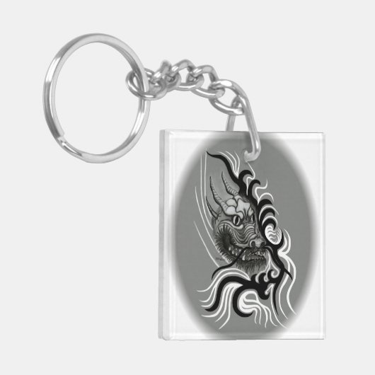 China Dragon im Tattoostil Schlüsselanhänger (Vorderseite links)