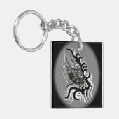 China Dragon im Tattoostil Schlüsselanhänger (Vorderseite links)