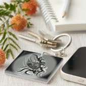 China Dragon im Tattoostil Schlüsselanhänger (Vorderseite rechts)