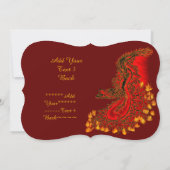 China Dragon in red and gold , Add Your Text Einladung (Rückseite)