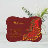China Dragon in red and gold , Add Your Text Einladung (Stehend Vorderseite)