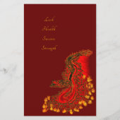 China Dragon in Rot und Gold Flyer (Hinten)
