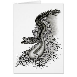 China Dragon, Schwarzweiß-Design in Tattoostyl