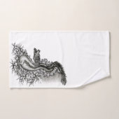China Dragon, Schwarzweiß-Design in Tattoostyl Badhandtuch Set (Handtuch)