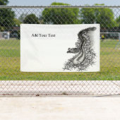 China Dragon, Schwarzweiß-Design in Tattoostyl Banner (Insitu)