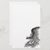 China Dragon, Schwarzweiß-Design in Tattoostyl Briefpapier (Vorne/Hinten)