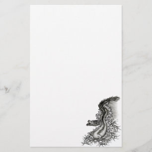 China Dragon, Schwarzweiß-Design in Tattoostyl Briefpapier