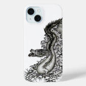 China Dragon, Schwarzweiß-Design in Tattoostyl Case-Mate iPhone Hülle (Rückseite)