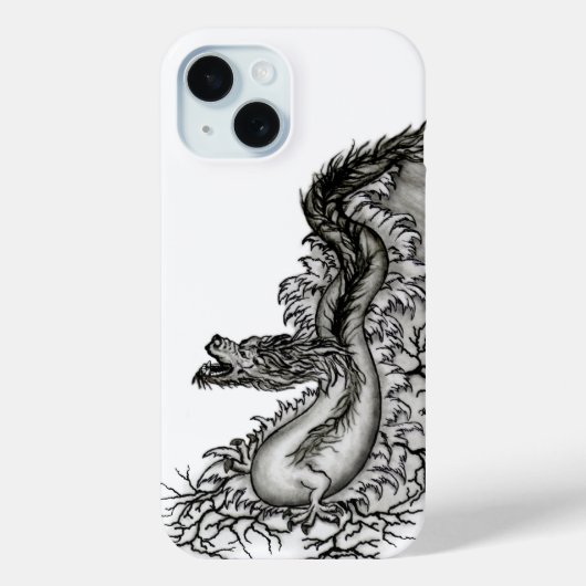 China Dragon, Schwarzweiß-Design in Tattoostyl Case-Mate iPhone Hülle (Rückseite)