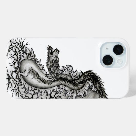 China Dragon, Schwarzweiß-Design in Tattoostyl Case-Mate iPhone Hülle (Rückseite (Horizontal))