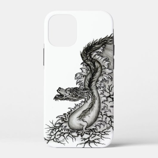 China Dragon, Schwarzweiß-Design in Tattoostyl Case-Mate iPhone Hülle (Rückseite)