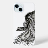 China Dragon, Schwarzweiß-Design in Tattoostyl Case-Mate iPhone Hülle (Rückseite)