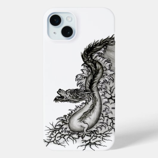 China Dragon, Schwarzweiß-Design in Tattoostyl Case-Mate iPhone Hülle (Rückseite)