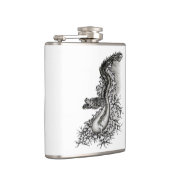 China Dragon, Schwarzweiß-Design in Tattoostyl Flachmann (Rechts)