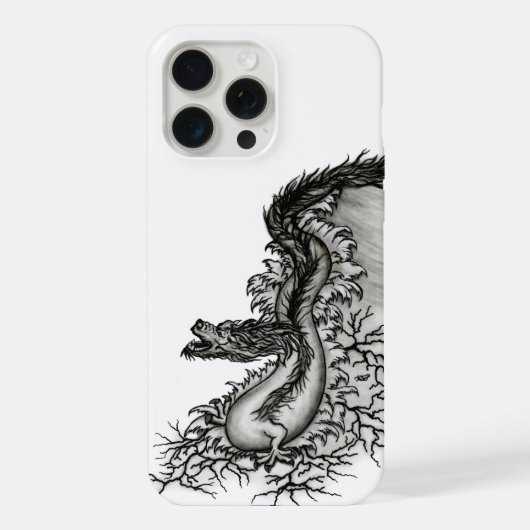 China Dragon, Schwarzweiß-Design in Tattoostyl iPhone Hülle (Rückseite)