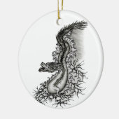 China Dragon, Schwarzweiß-Design in Tattoostyl Keramik Ornament (Links)