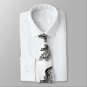 China Dragon, Schwarzweiß-Design in Tattoostyl Krawatte (Gebunden)