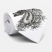 China Dragon, Schwarzweiß-Design in Tattoostyl Krawatte (Gerollt)